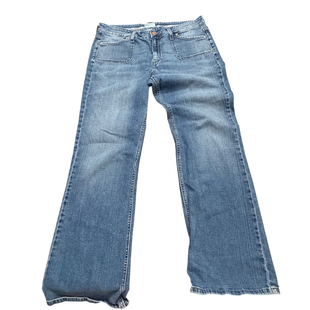 Levis 545 Low Boot Cut Jeans Womens‎ 14 Medium Blue Denim Patch Pocket Stretch